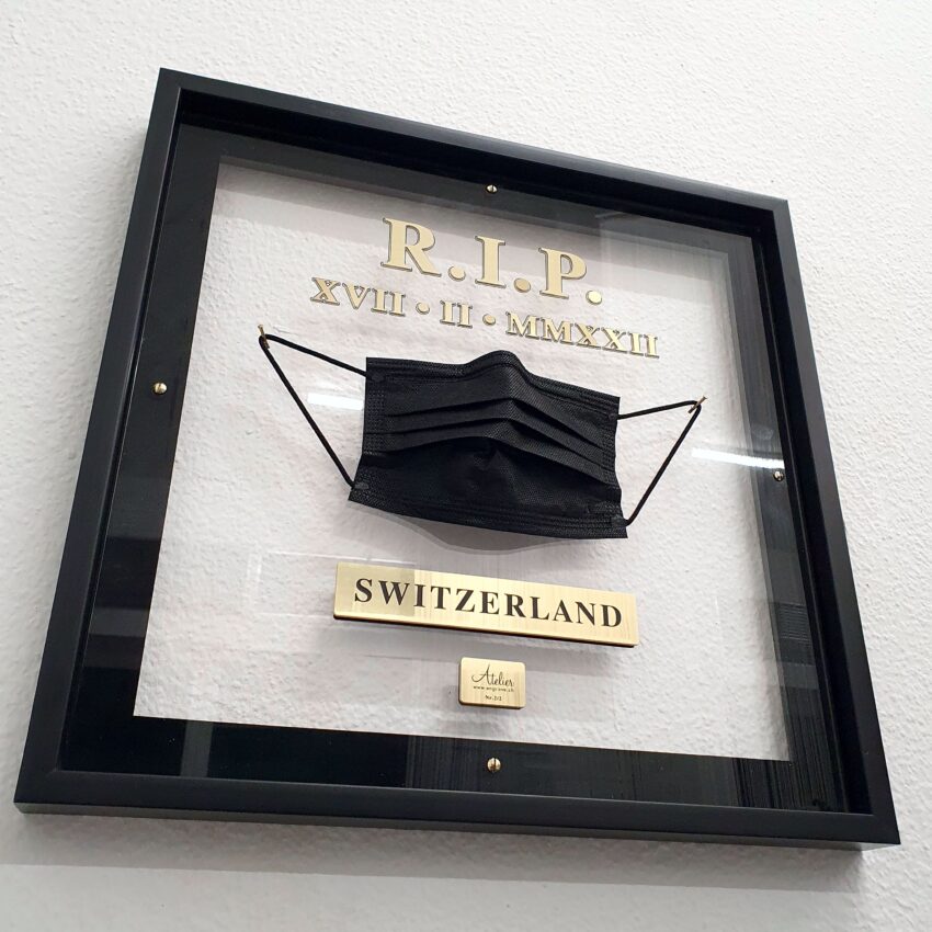 «Rest in Peace» Kunstbild 3D schwarz Unikat mit Rahmen