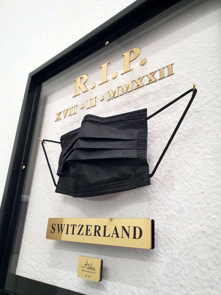 «Rest in Peace» Kunstbild 3D schwarz Unikat mit Rahmen